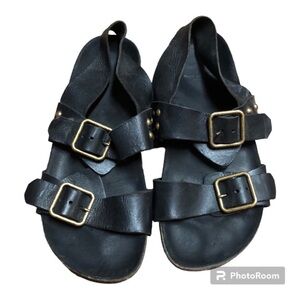 Saint Laurent Jam Calfskin Double-Buckle Slingback Sandals